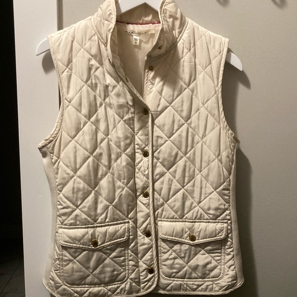 Max Studio Quilted Cream Vest